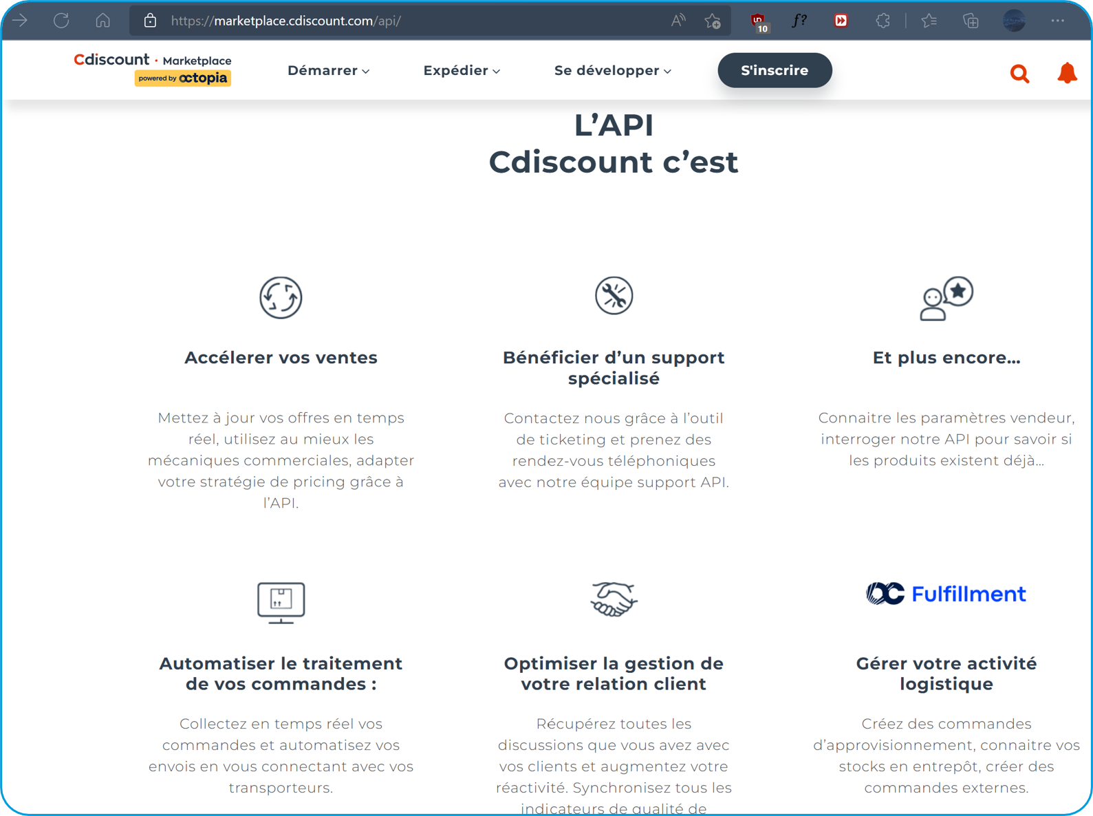 Fig.15 - Les vendeurs professionnels partenaires de Cdiscount intègrent leurs produits simplement grâce à des API